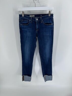 AG Adriano Goldschmied The Stevie Cuff Slim Straight Cuffed Jean | Size 26